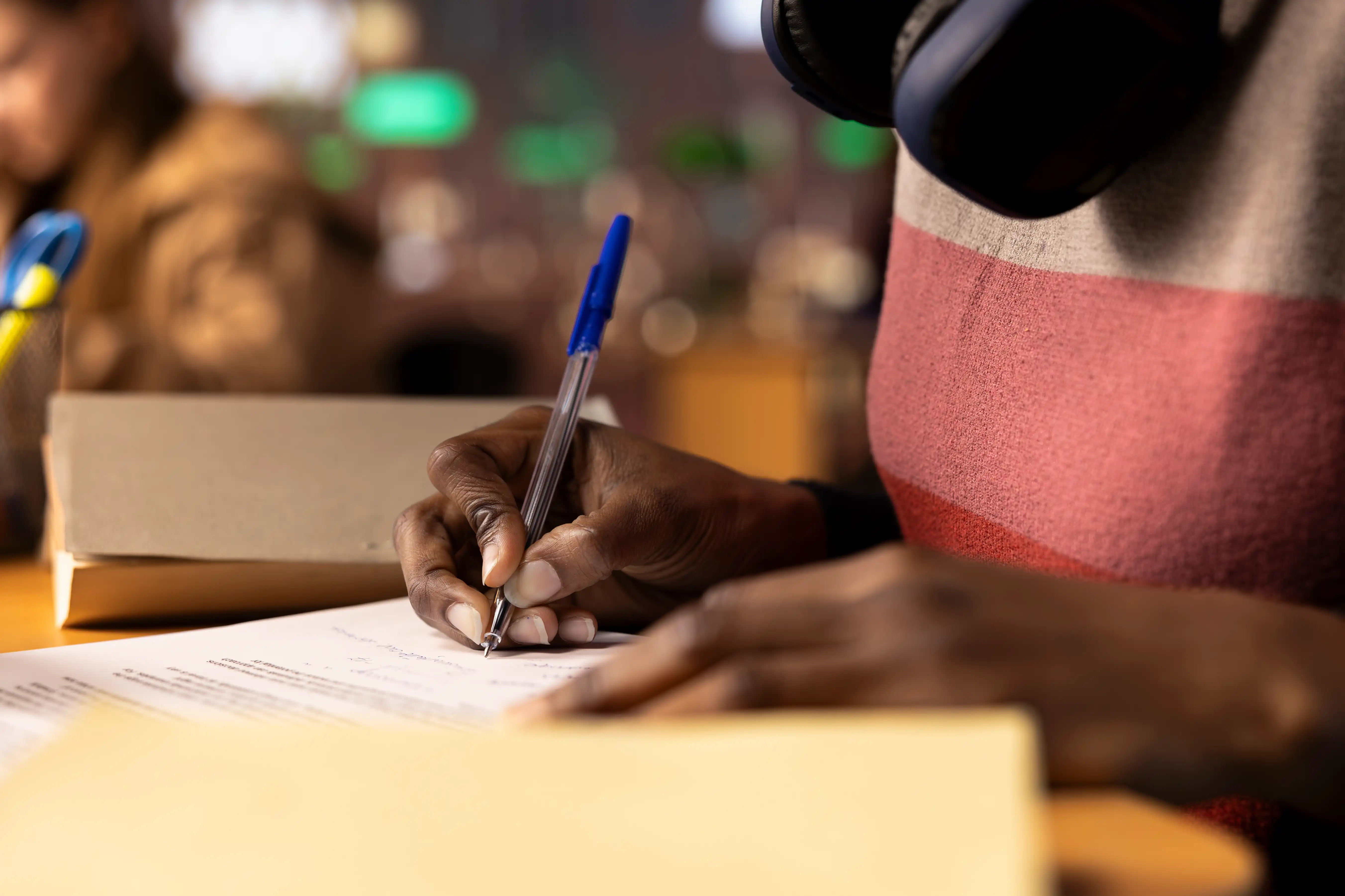 Learner reviewing educational resources